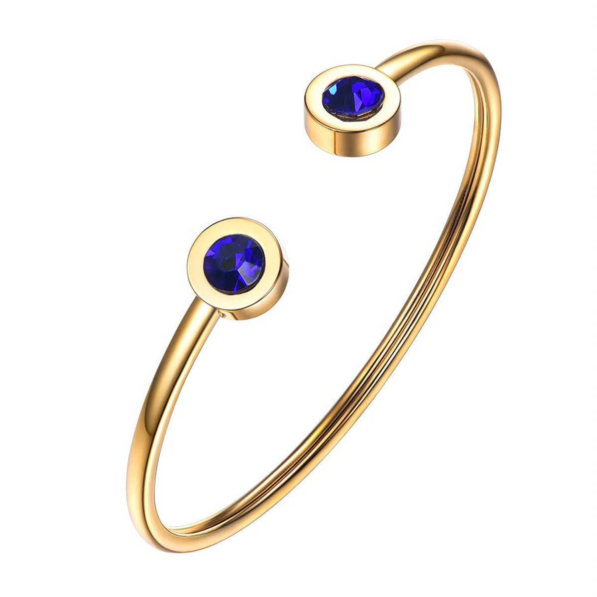 Womens Personalized Minimalist Stainless Steel Wire Bracelet With December Birthstone