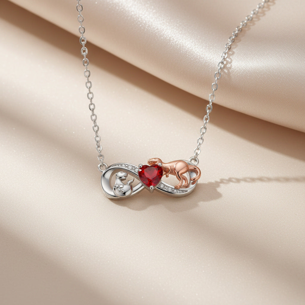 High-end Diamond-studded Necklace With A Side Chain