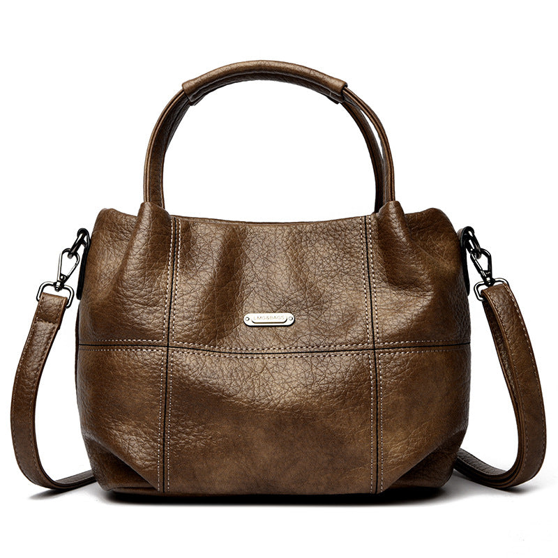 High-capacity Womens Soft Leather Shoulder Bag