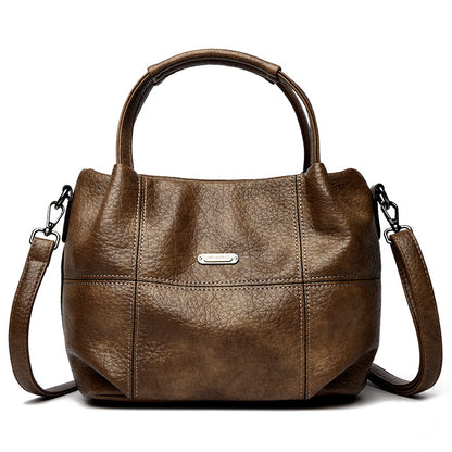 High-capacity Womens Soft Leather Shoulder Bag