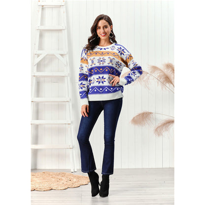 Crew Neck Pullover Sweater Loose Casual Sleeves
