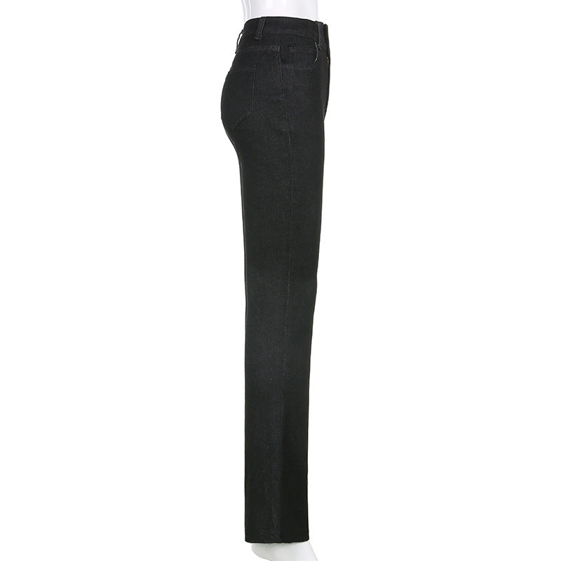 High Waist Slimming Distressed Skinny Flared Jeans
