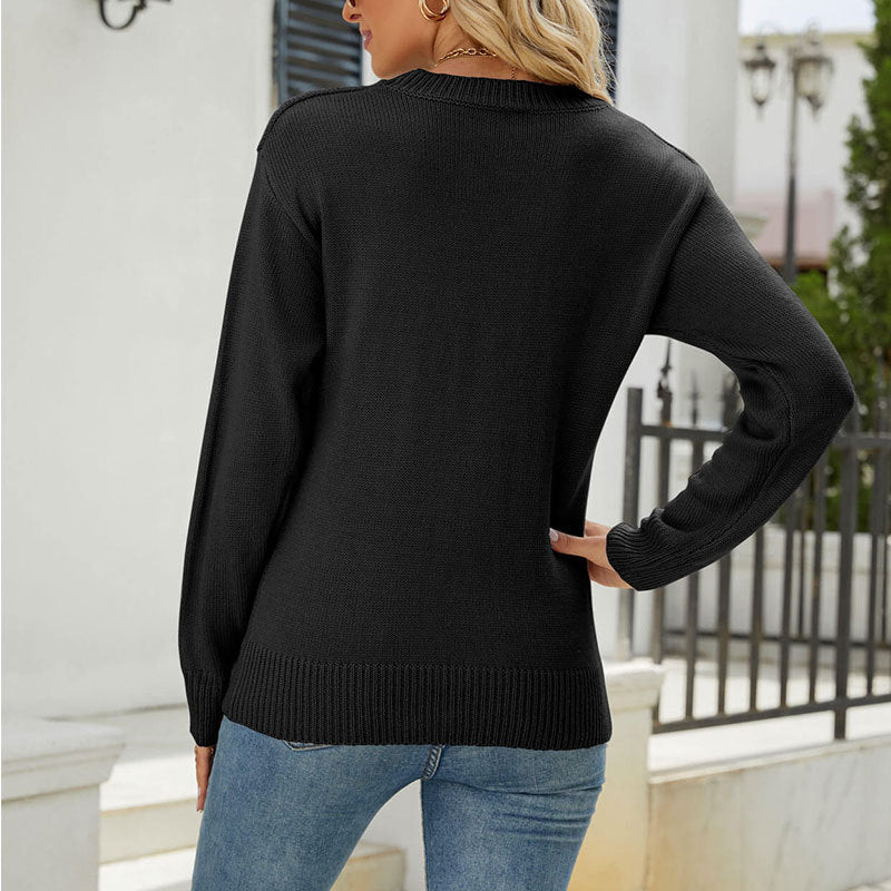 Women's Loose Sweater Round Neck Fashion Pullover