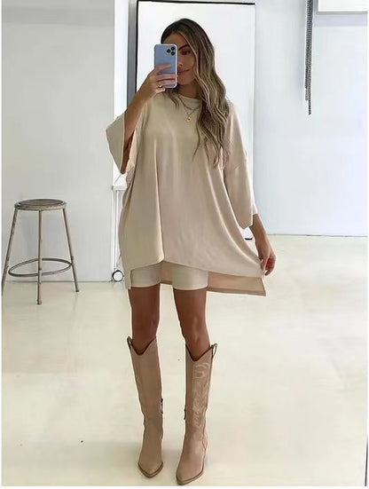 Women's Clothing Fashion Solid Color Loose T-shirt