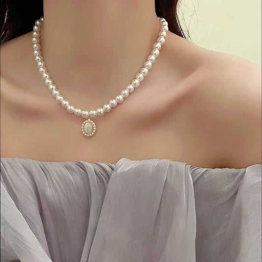 Cat's Eye Pearl Necklace For Women