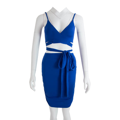 Sexy Nightclub Dress, Sling Straps, Deep V-neck And Hip Mini Skirt