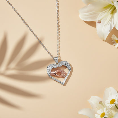 Original High-End Parent-Child Handshake Necklace