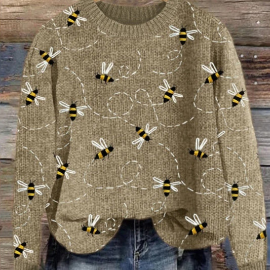 Womens Pullover Sporty Casual Crew-Neck Top