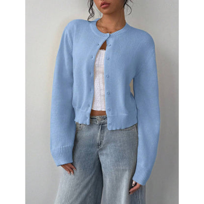 Long Sleeved Knitted Cardigan Sweater For Women