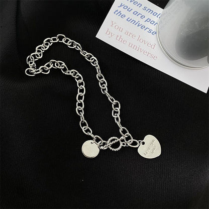 Simple Heart-Shaped Letter Bracelet With A Retro Hong Kong Style And Personalized Touch