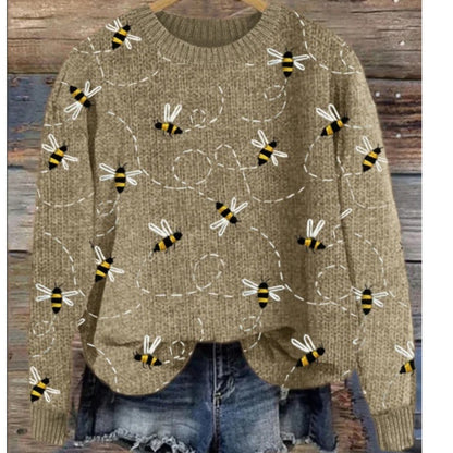 Womens Pullover Sporty Casual Crew-Neck Top