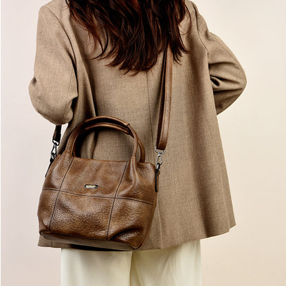 High-capacity Womens Soft Leather Shoulder Bag