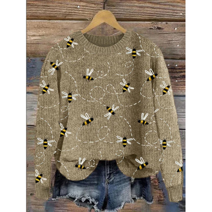 Womens Pullover Sporty Casual Crew-Neck Top