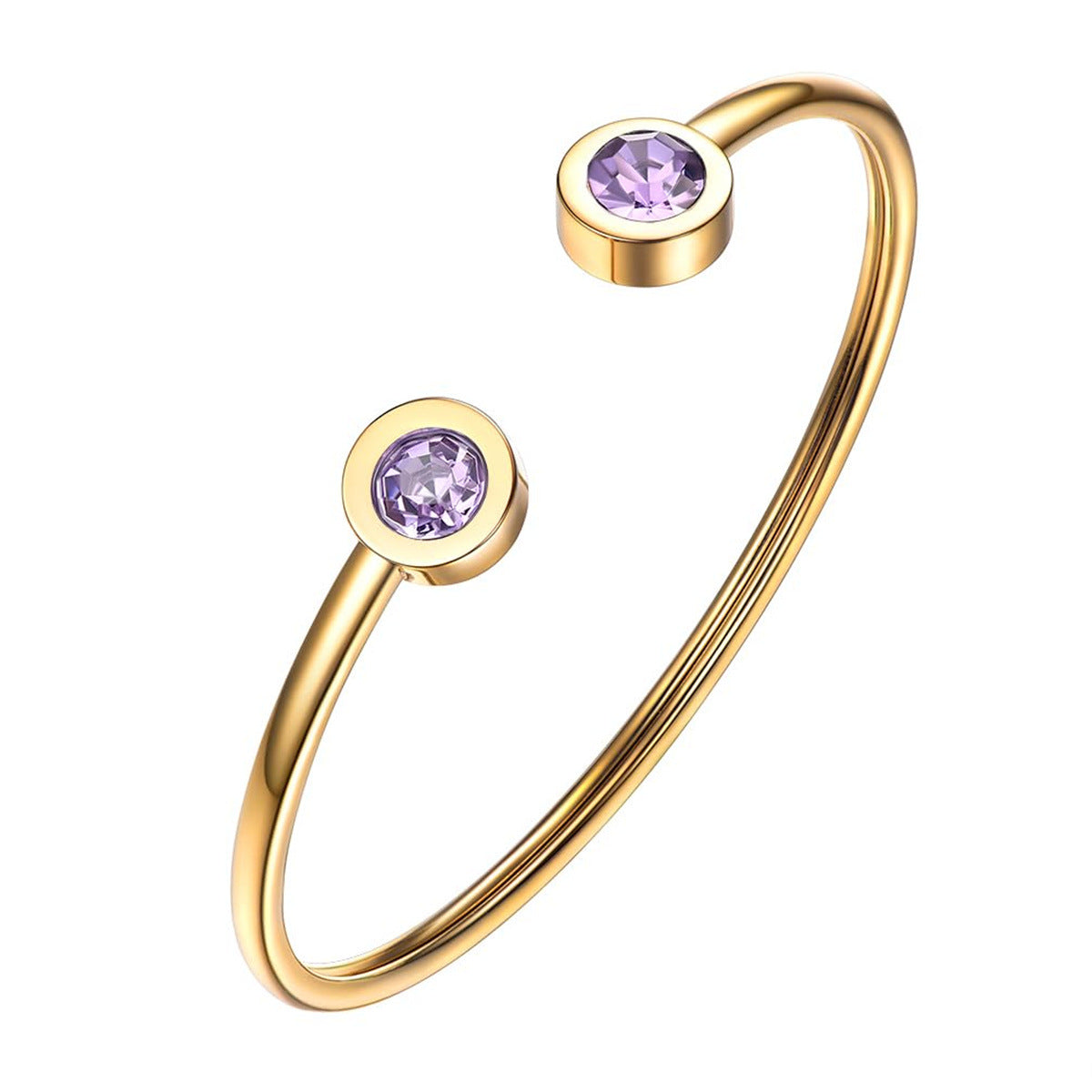 Womens Personalized Minimalist Stainless Steel Wire Bracelet With December Birthstone