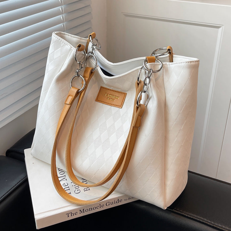 Rhombus Pattern Totes Chain Shoulder Bag For Women