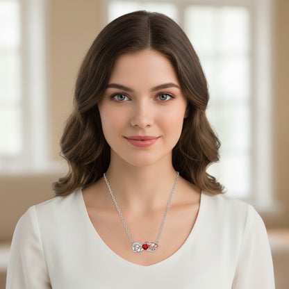 High-end Diamond-studded Necklace With A Side Chain