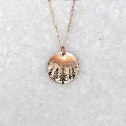 Retro Minimalist Necklace In The Shape Of A Forest