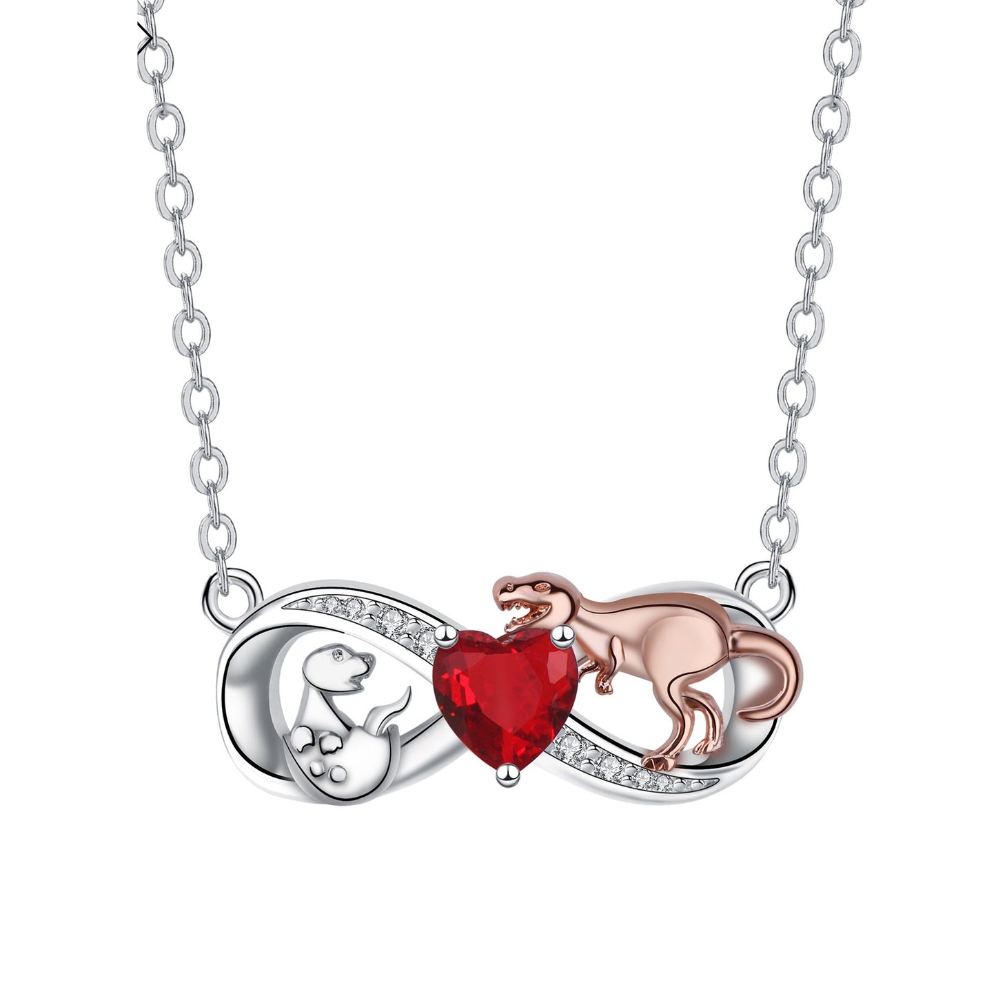High-end Diamond-studded Necklace With A Side Chain